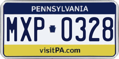 PA license plate MXP0328