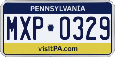 PA license plate MXP0329