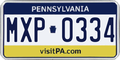 PA license plate MXP0334