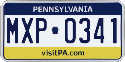 PA license plate MXP0341