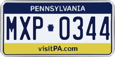 PA license plate MXP0344