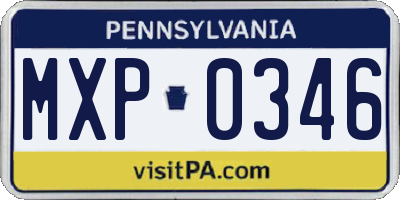 PA license plate MXP0346