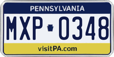 PA license plate MXP0348