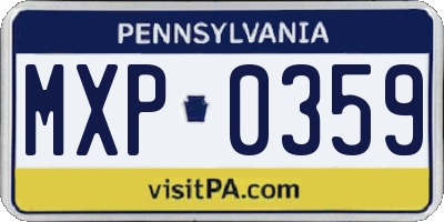 PA license plate MXP0359