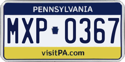 PA license plate MXP0367