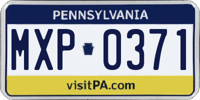 PA license plate MXP0371