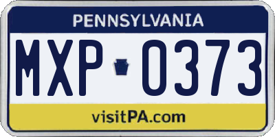 PA license plate MXP0373