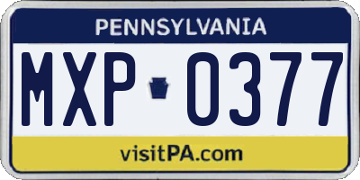 PA license plate MXP0377