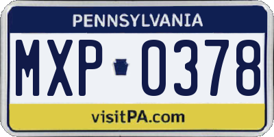 PA license plate MXP0378