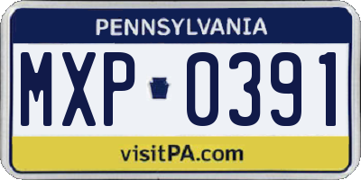 PA license plate MXP0391