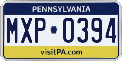 PA license plate MXP0394