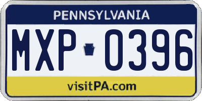 PA license plate MXP0396