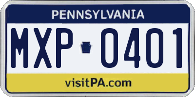 PA license plate MXP0401