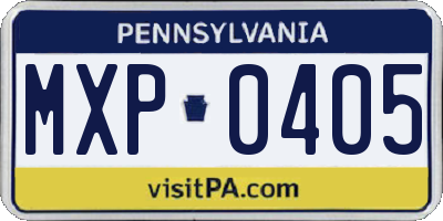 PA license plate MXP0405