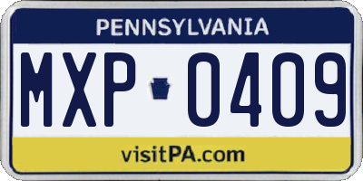 PA license plate MXP0409