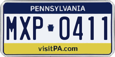PA license plate MXP0411