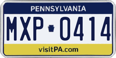 PA license plate MXP0414