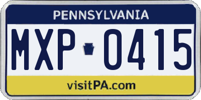 PA license plate MXP0415