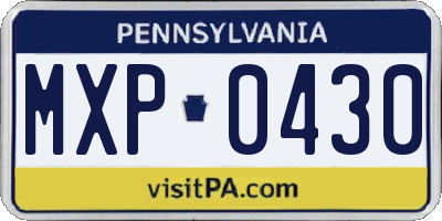 PA license plate MXP0430