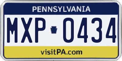 PA license plate MXP0434