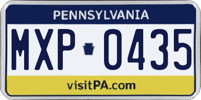 PA license plate MXP0435