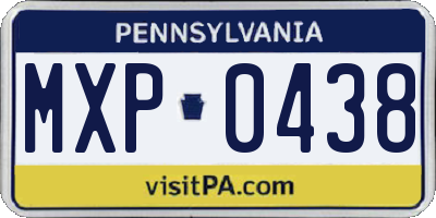 PA license plate MXP0438