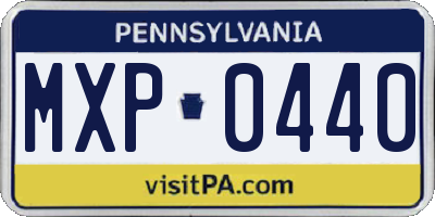 PA license plate MXP0440