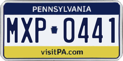 PA license plate MXP0441