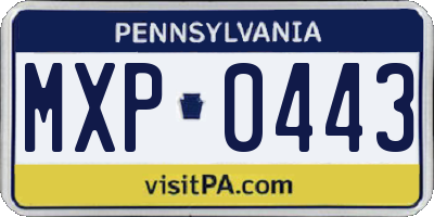 PA license plate MXP0443