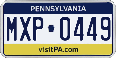 PA license plate MXP0449