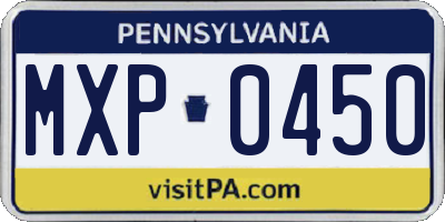 PA license plate MXP0450