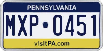 PA license plate MXP0451