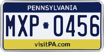 PA license plate MXP0456