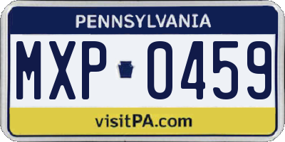 PA license plate MXP0459