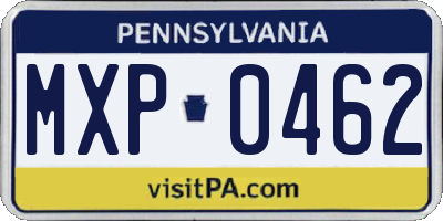 PA license plate MXP0462