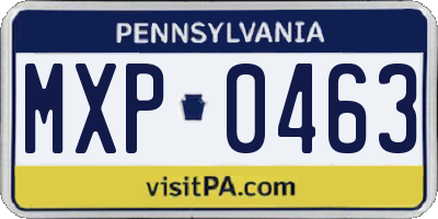 PA license plate MXP0463