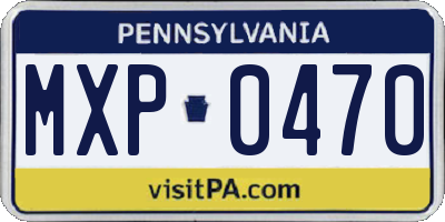 PA license plate MXP0470