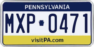 PA license plate MXP0471