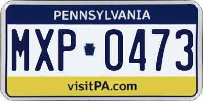 PA license plate MXP0473
