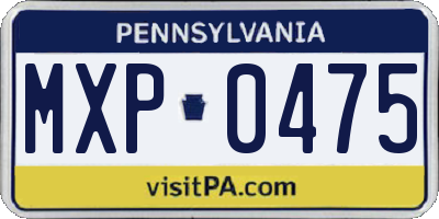 PA license plate MXP0475