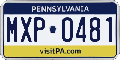 PA license plate MXP0481