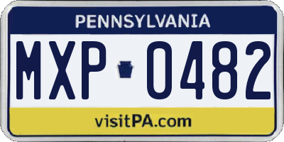 PA license plate MXP0482