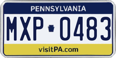PA license plate MXP0483