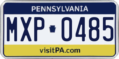 PA license plate MXP0485