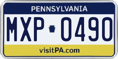 PA license plate MXP0490