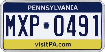 PA license plate MXP0491