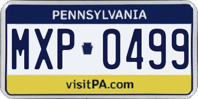PA license plate MXP0499