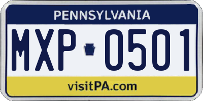 PA license plate MXP0501