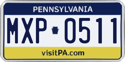PA license plate MXP0511
