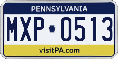 PA license plate MXP0513